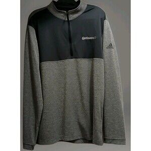 Adidas Continental Tire 1/4 Zip Pullover Men’s L Gray Black Logo Golf Car Dad